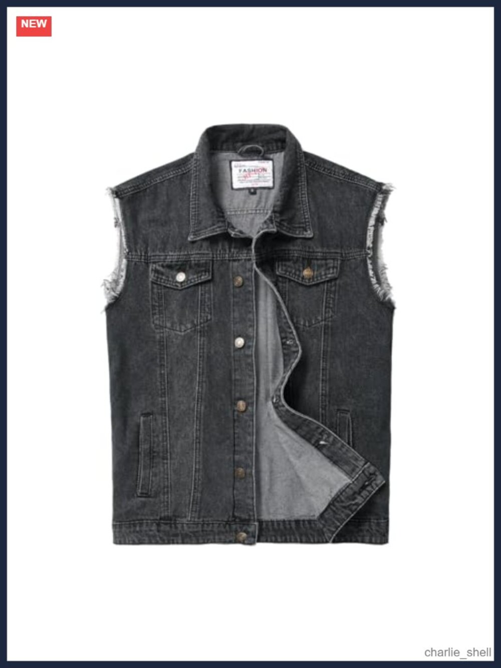 Men's Denim Vest Sleeveless Jean Jacket Ripped Stretchy Distressed Battle Vest